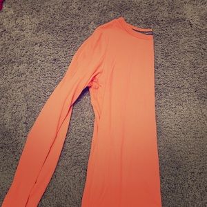 Coral long sleeve pajama shirt